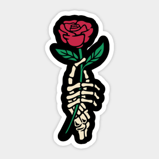 Romantic Rose Skeleton Hand Holding Flower by Tobe Fonseca Sticker